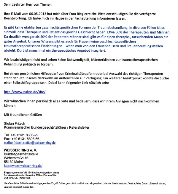 Email vom Weißen Ring